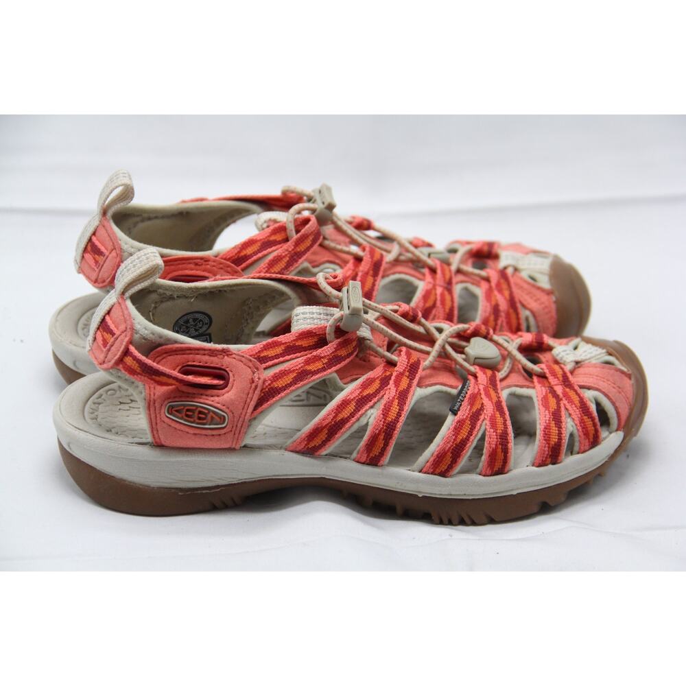 Keen Whisper Sandals Womens Size 6 Coral Red Hiking Closed Toe Slingback